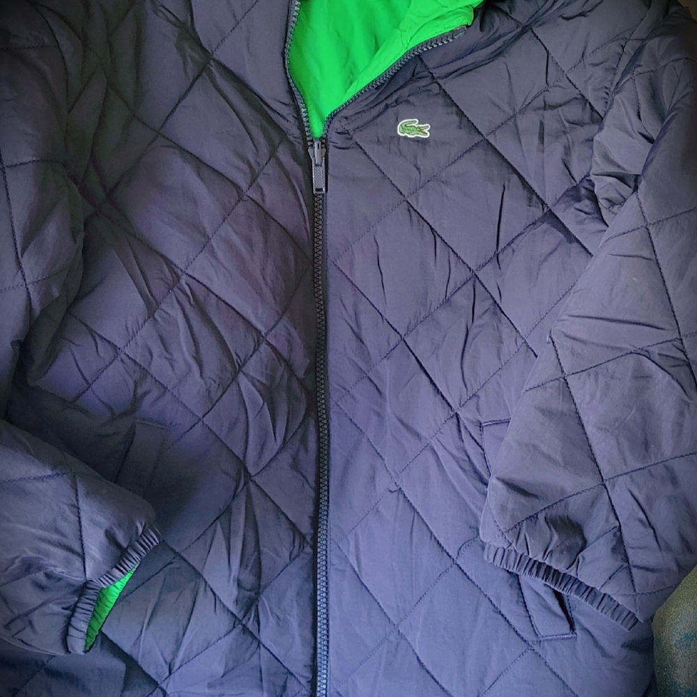 Lacoste Quilted Jacket with Green Lining